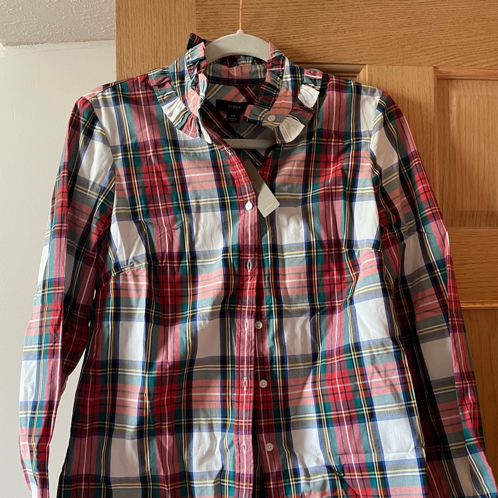 JCrew Tartan Top
